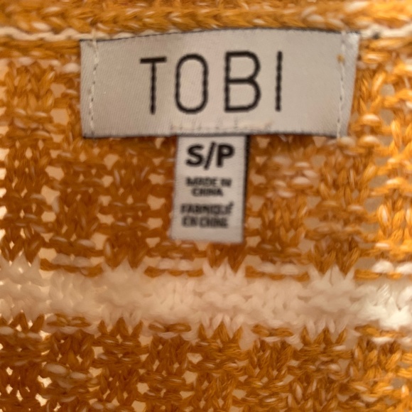 Yellow-White Striped TOBI Sweater - Picture 2 of 3